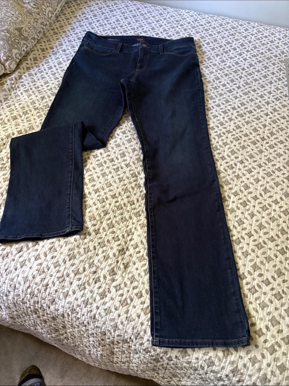 NYDJ Women's Dark Indigo Straight-Leg Jeans